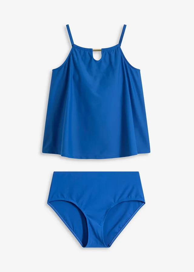 Costum de baie tankini cu decupaj la decolteu (set/2 piese)