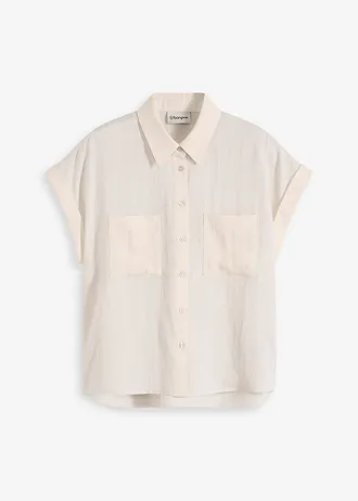 Overhemdblouse in een soepele Lyocellmix • crèmewit • bonprix online shop
