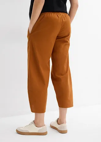 Pantaloni de gravide cu bandă lată în talie, din amestec de in • bronz • magazin bonprix