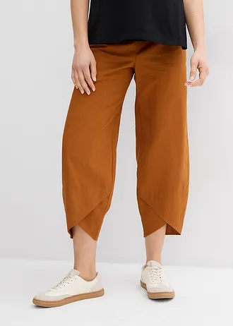 Zwangerschapsbroek met buikband van  een linnenmix • bronskleur • bonprix online shop