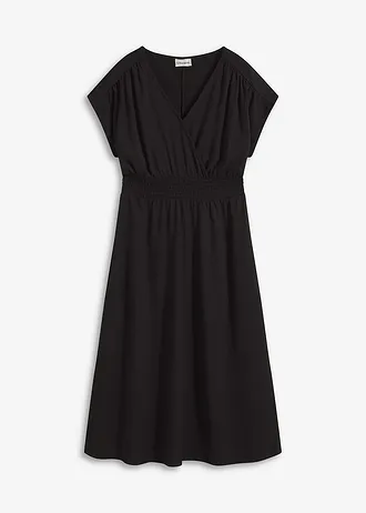 Robe en jersey crêpe aérien • noir • Boutique bonprix