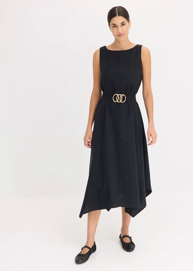 Robe débardeur en viscose mélangée, Couleur: noir