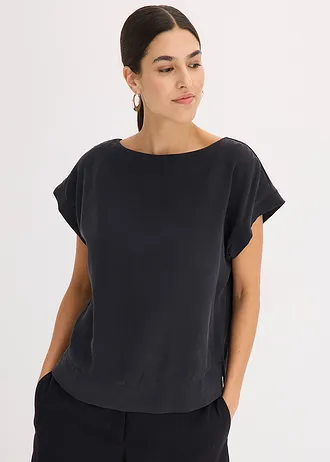 Tuniek met boothals, Kleur: zwart