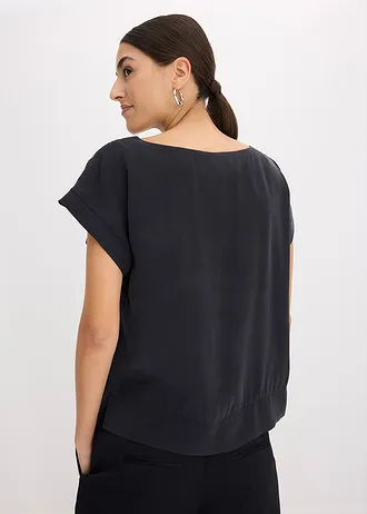 Tuniek met boothals, Kleur: zwart