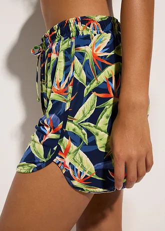 Plážové šortky • tmavě modrá s květinovým potiskem • bonprix obchod