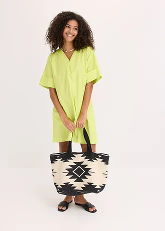 Robe-tunique 100% coton, Couleur: jaune citron