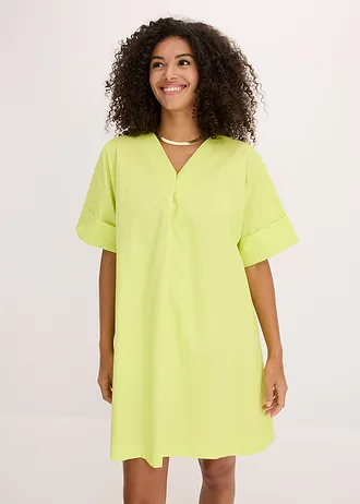 Robe-tunique 100% coton, Couleur: jaune citron