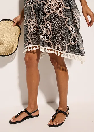 Průhledná plážová tunika • černá - béžová • bonprix obchod