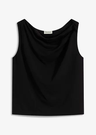 Top met twist detail, Kleur: zwart