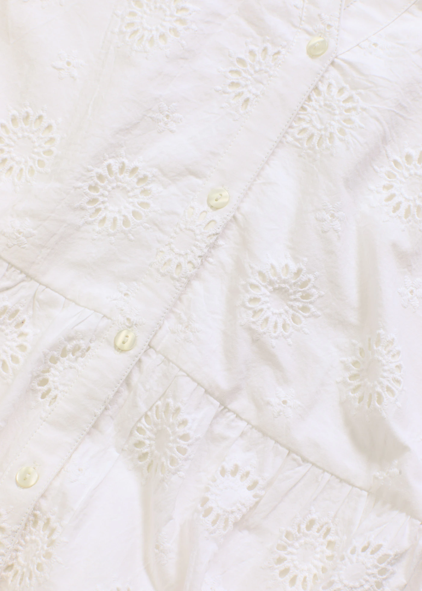 Midi jurk van katoen met broderie anglaise • wit • bonprix online shop