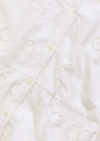 Midi jurk van katoen met broderie anglaise • wit • bonprix online shop
