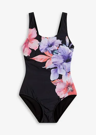 Stahovací jednodílné plavky, lehký tvarující efekt • černá • bonprix obchod