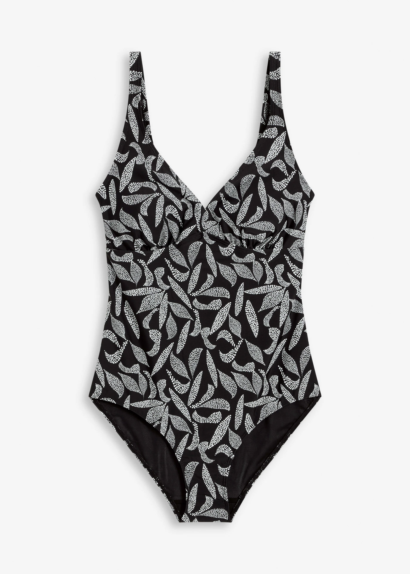 Costum de baie cu efect modelator ușor • negru cu imprimeu • magazin bonprix