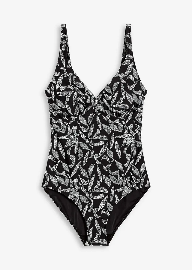 Licht corrigerend badpak • zwart met print • bonprix online shop