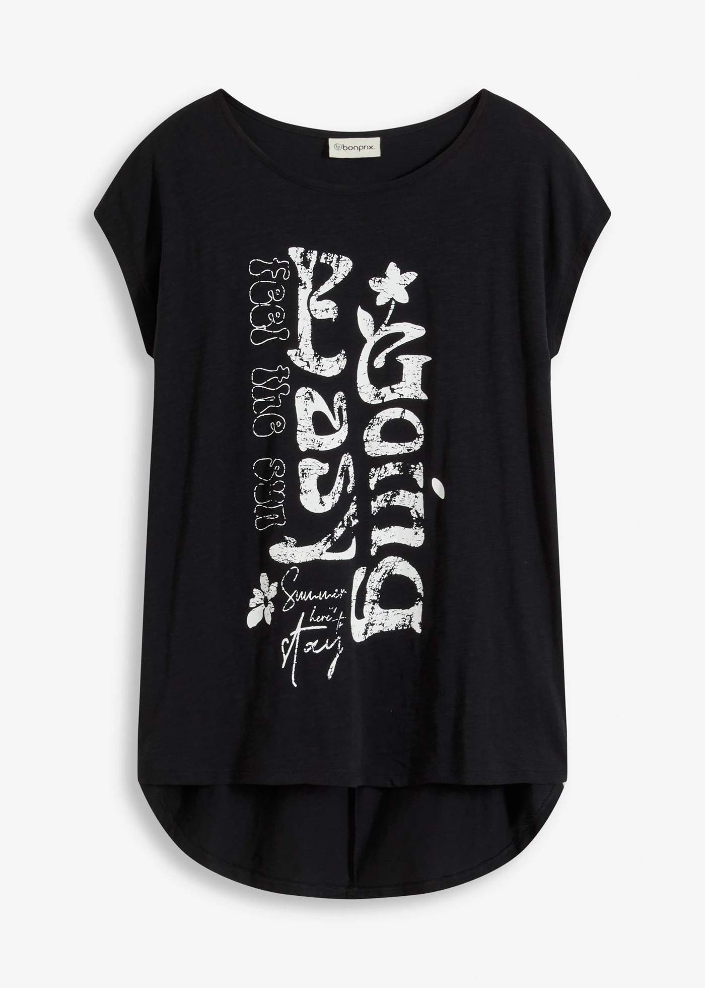 Longshirt van biologisch katoen • zwart • bonprix online shop