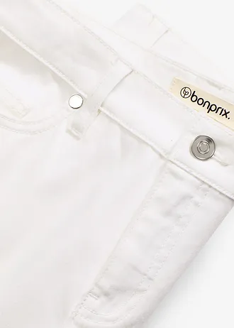 Pantalon corsaire à taille élastiquée • blanc • Boutique bonprix