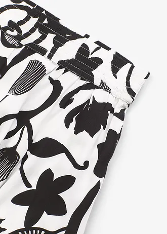 Jupe longue en viscose fluide • écru/noir floral • Boutique bonprix