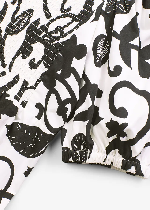 Robe midi 100% coton • noir/crème floral • product-page.page-title-suffix