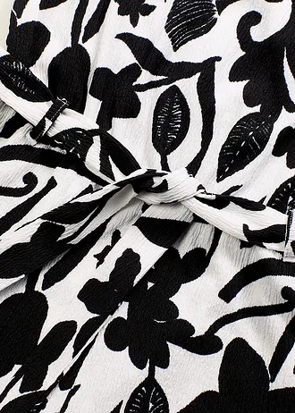 Combinaison imprimée en jersey texturé • écru/noir floral • Boutique bonprix