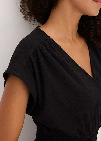 Rochie din jerse din crep răcoros • negru • magazin bonprix