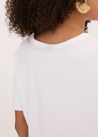 T-shirt oversize z czystej bawełny organicznej • biały • sklep bonprix