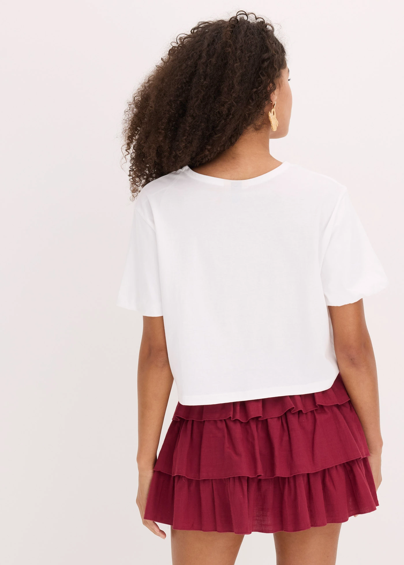 T-shirt oversize z czystej bawełny organicznej • biały • sklep bonprix