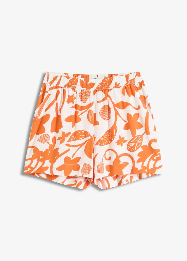 Gedessineerde short van soepele viscose