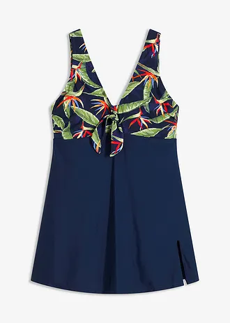 Stahovací koupací šaty, střední tvarující efekt, barva: tmavě modrá