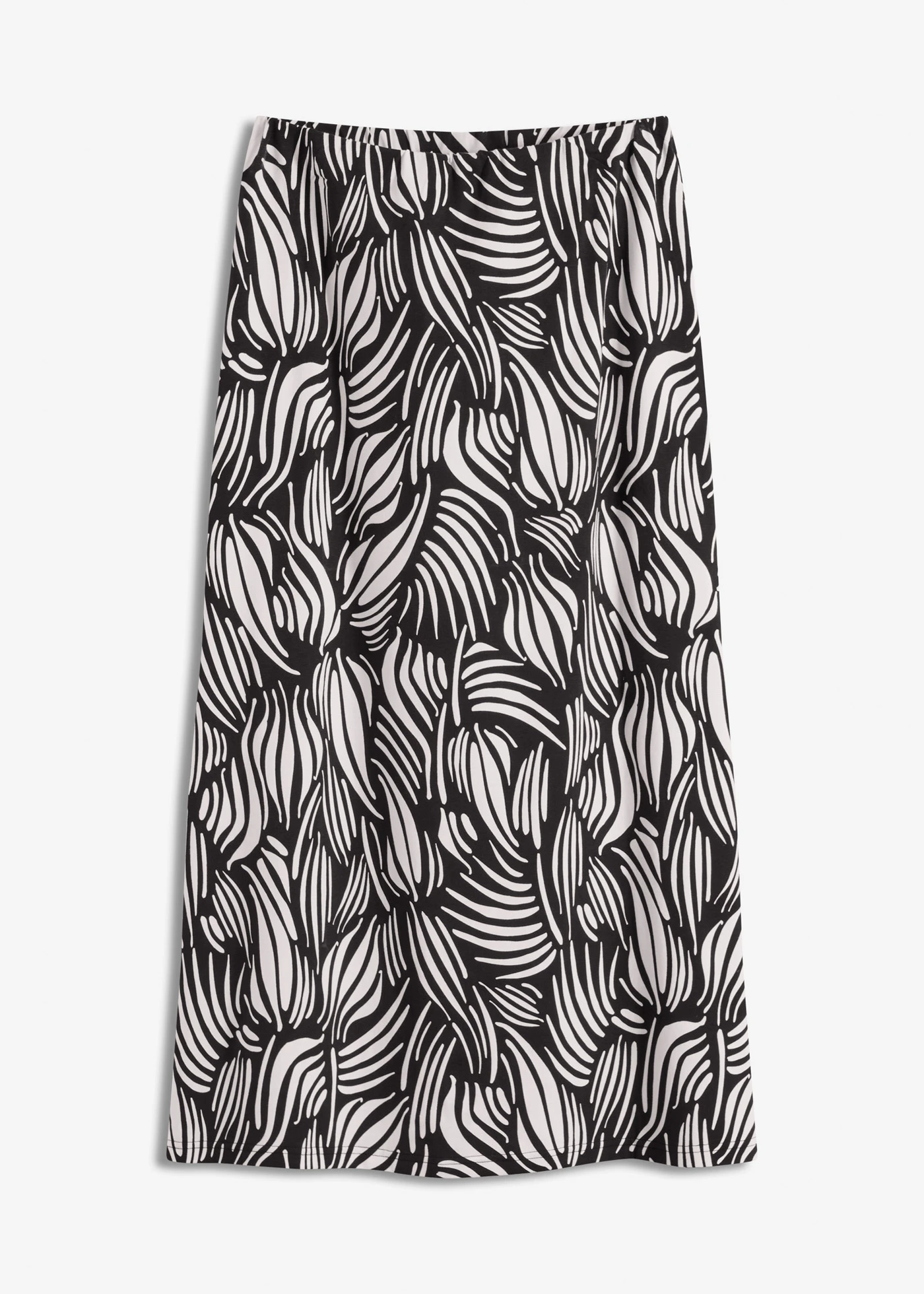 Jupe en jersey coton • noir-écru imprimé • Boutique bonprix