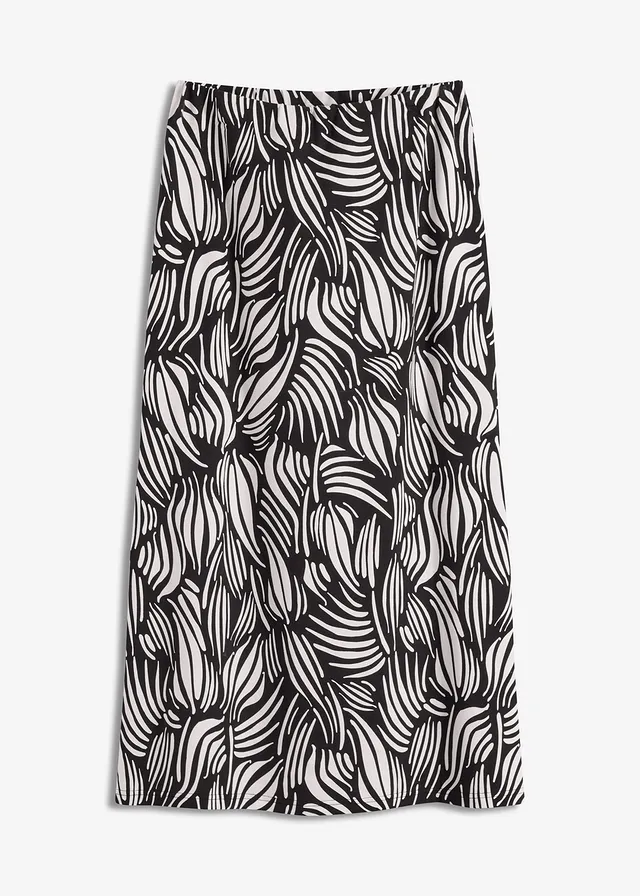 Jersey rok van biologisch katoen met stretch • zwart-wolwit gedessineerd • bonprix online shop