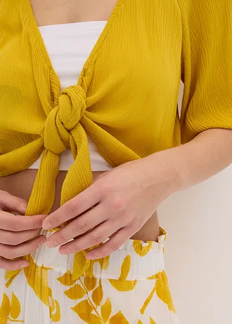 Halenkové triko ze splývavé viskózy • limetkově kari • bonprix obchod