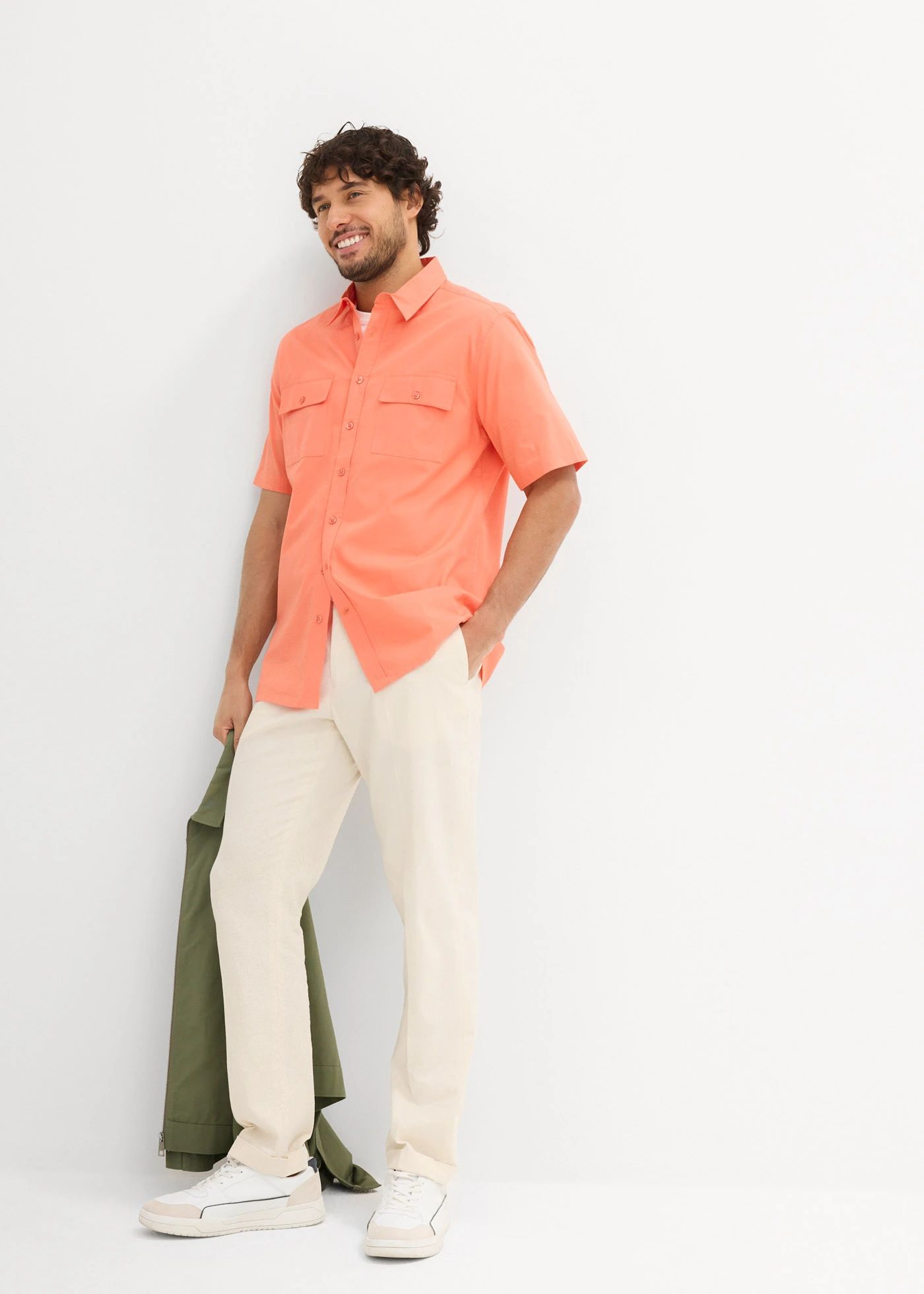 Cămașă cu mâneci scurte din bumbac 100% • oranj-mandarină • magazin bonprix