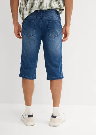 Dlouhé strečové džínové bermudy, Regular Fit, barva: středně modrý denim