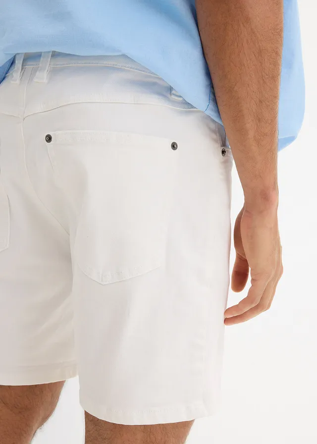 Jeans stretch short, loose fit extra wijd • wit twill • product-page.page-title-suffix