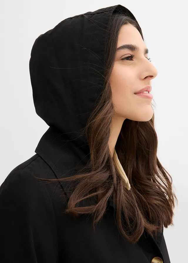 Manteau esprit trench à capuche amovible • noir • product-page.page-title-suffix