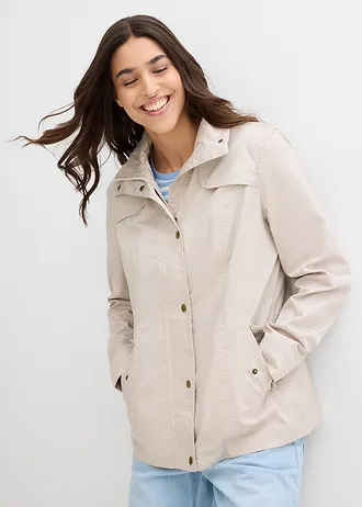 Jas met opstaande kraag • steengrijs • bonprix online shop