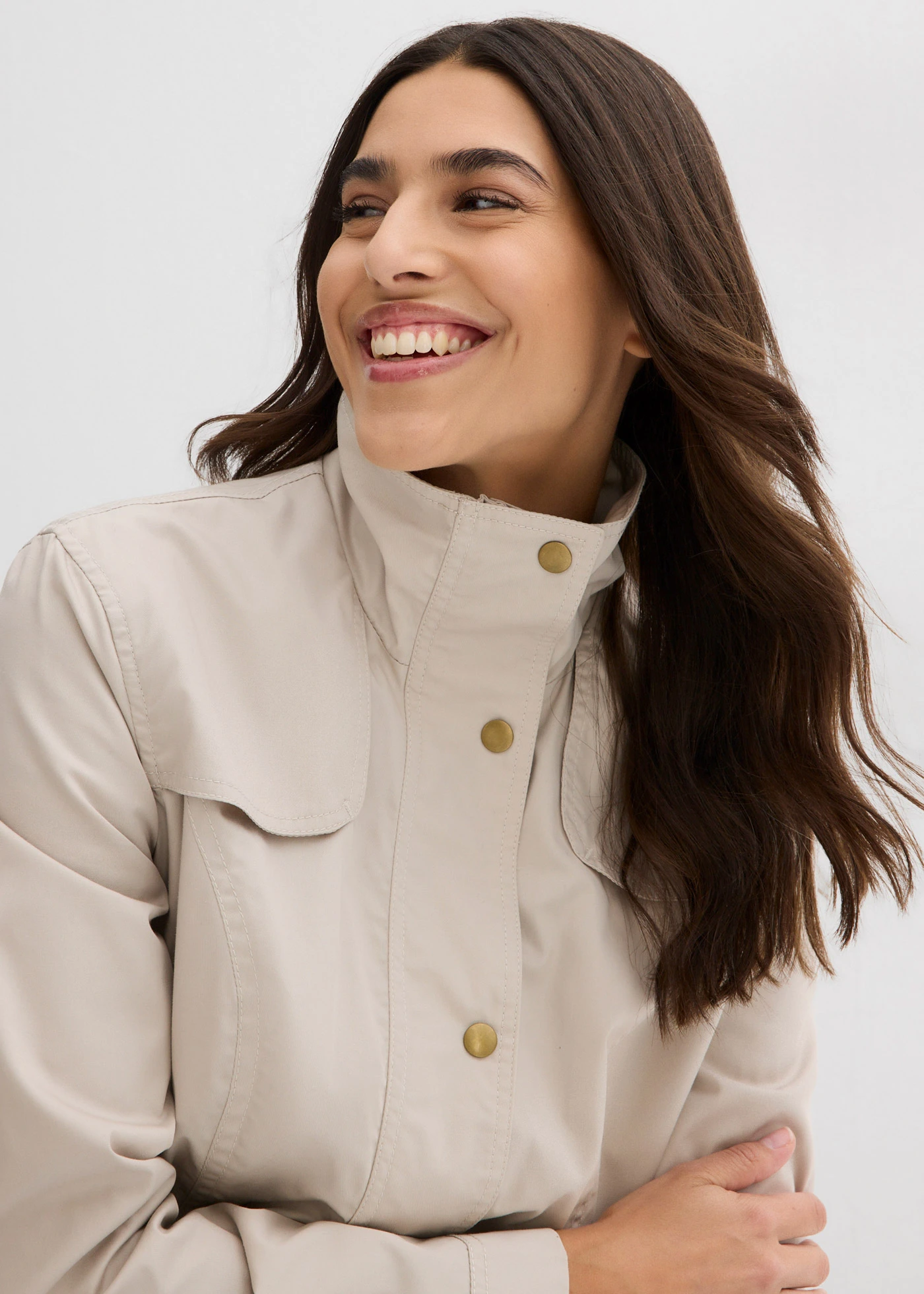 Jas met opstaande kraag • steengrijs • bonprix online shop