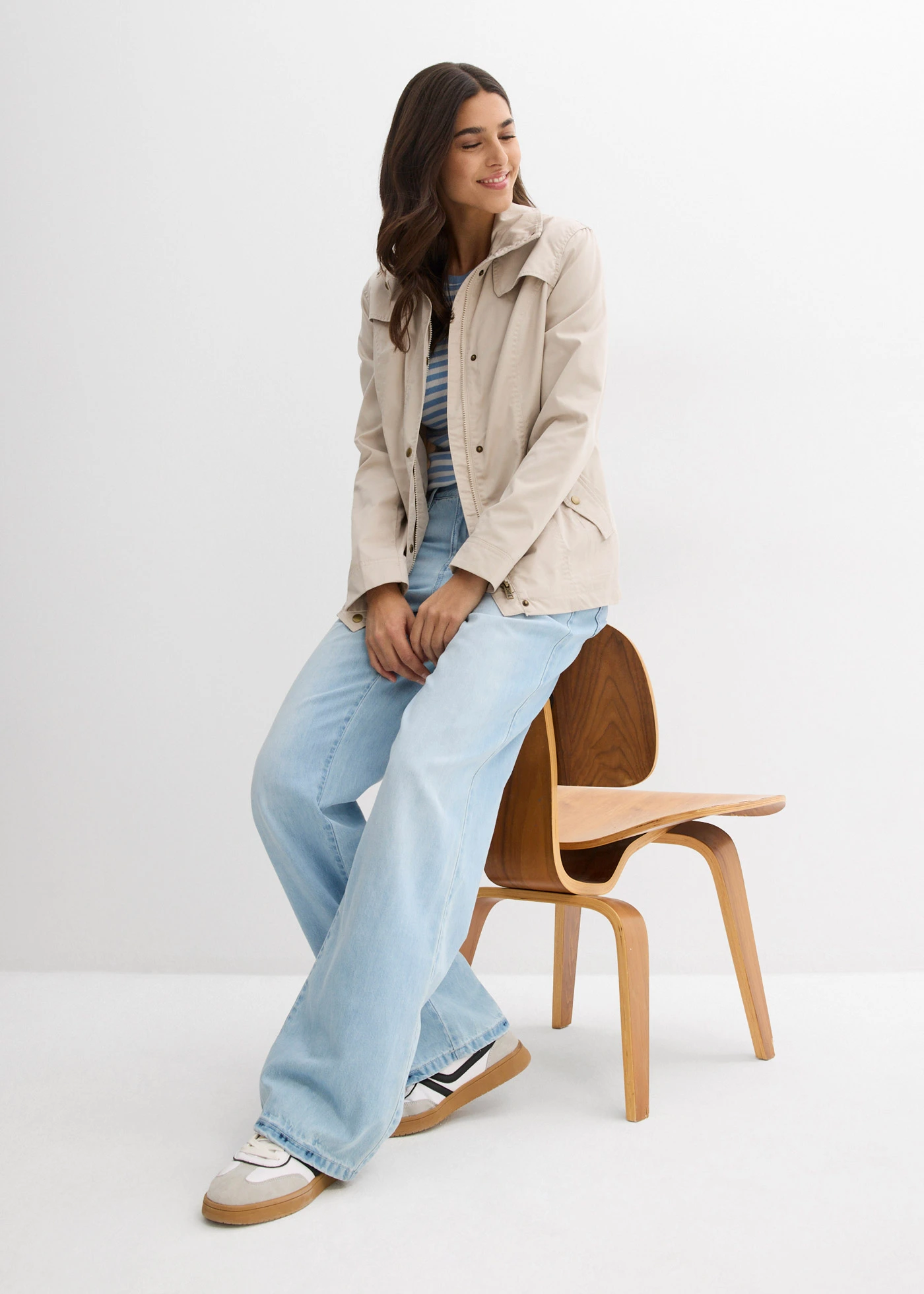 Jas met opstaande kraag • steengrijs • bonprix online shop