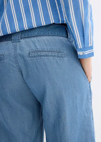 2-in-1 lichte zwangerschapsjeans met buikband halverwege de taille • lichtblauw denim-donkerblauw • bonprix online shop