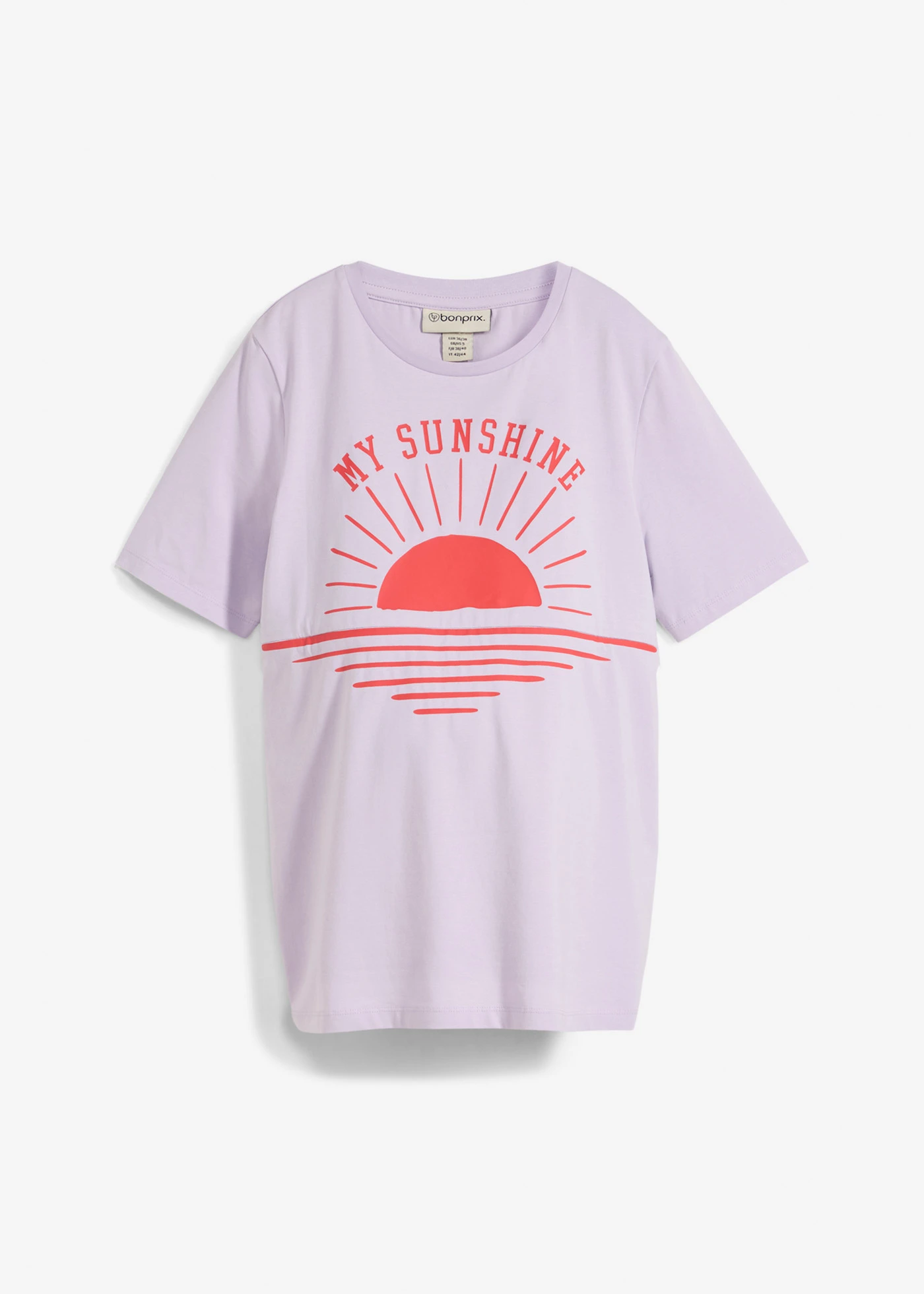 T-shirt 2 w 1 na okres ciązy i do karmienia z bawełny organicznej • kremowy bez z nadrukiem • sklep bonprix