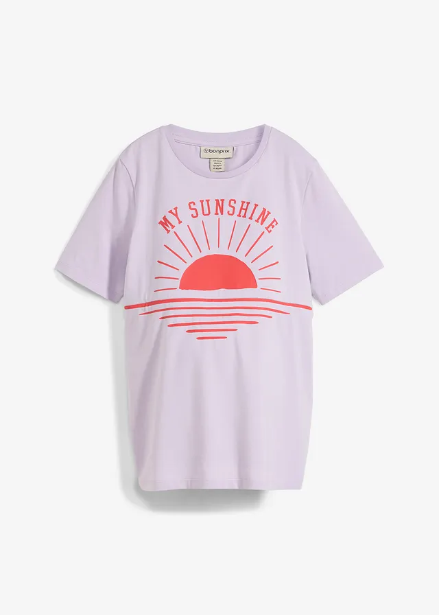 T-shirt de grossesse et d’allaitement en coton, Couleur: mauve clair imprimé