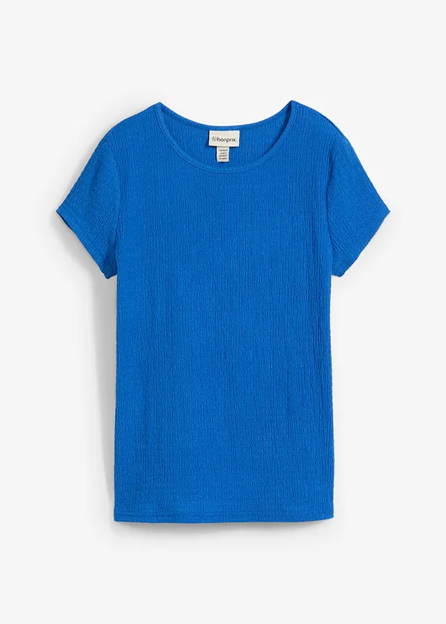 Tricou din material creponat structurat