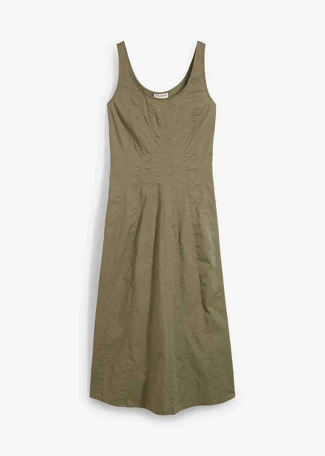 Midi jurk met verticale naden • olijfgroen • bonprix online shop