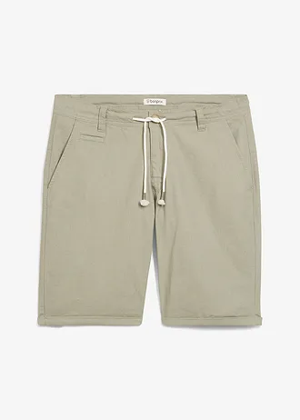 Bermude din mix lejer cu in, Regular Fit • verde-stuf • magazin bonprix