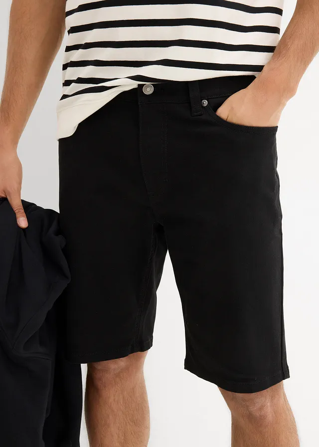 Regular fit stretch bermuda (set van 2) • zwart+grijs • product-page.page-title-suffix