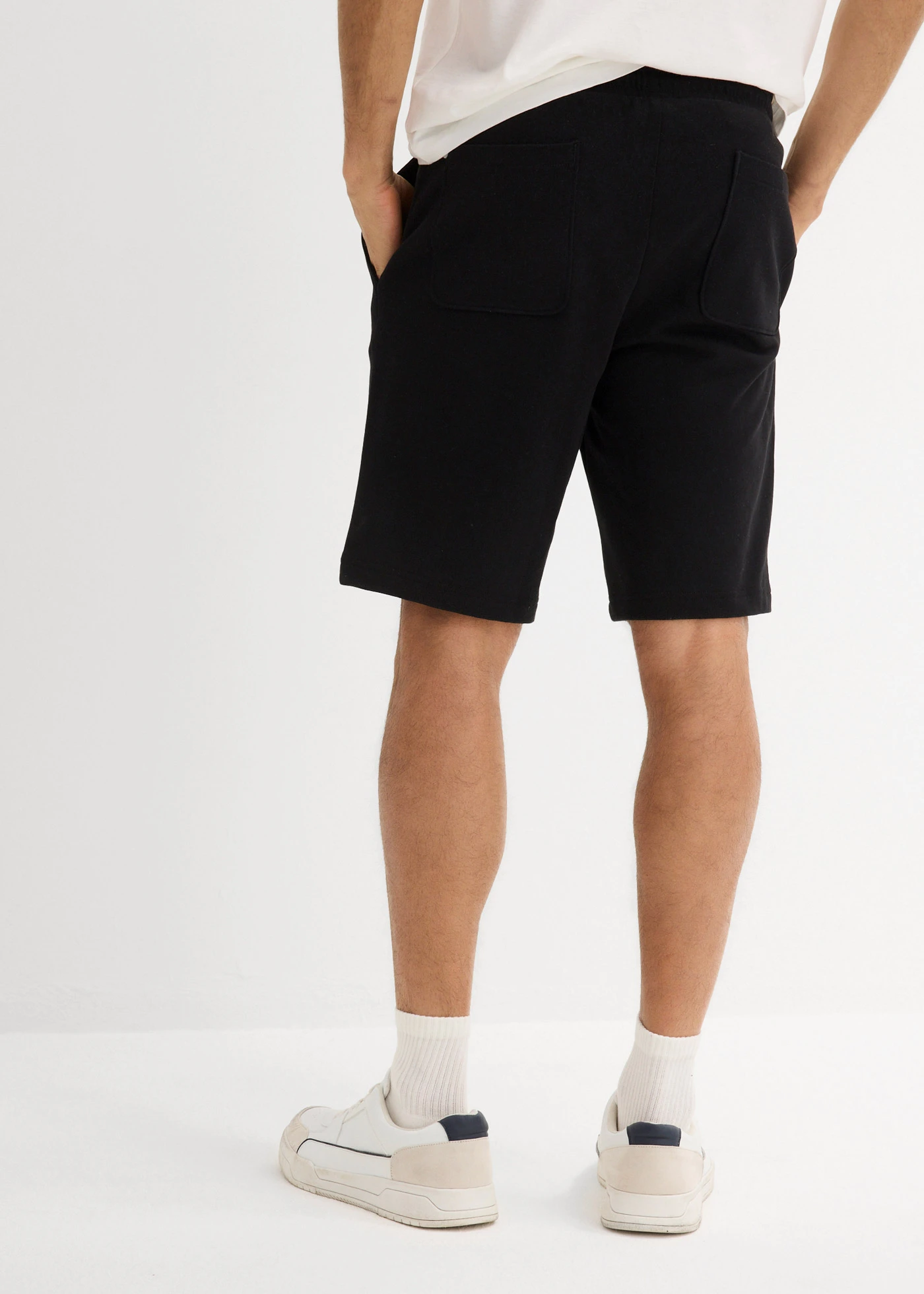 Sweat bermuda (set van 2) • steengrijs+zwart • bonprix online shop