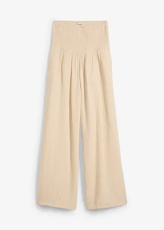 Pantalon palazzo en gaze de coton • sable clair • Boutique bonprix