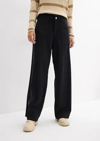 Marlene Dietrich broek in een luchtige linnenmix • zwart • bonprix online shop