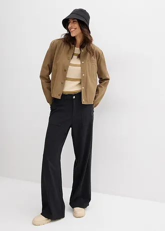 Marlene Dietrich broek in een luchtige linnenmix • zwart • bonprix online shop