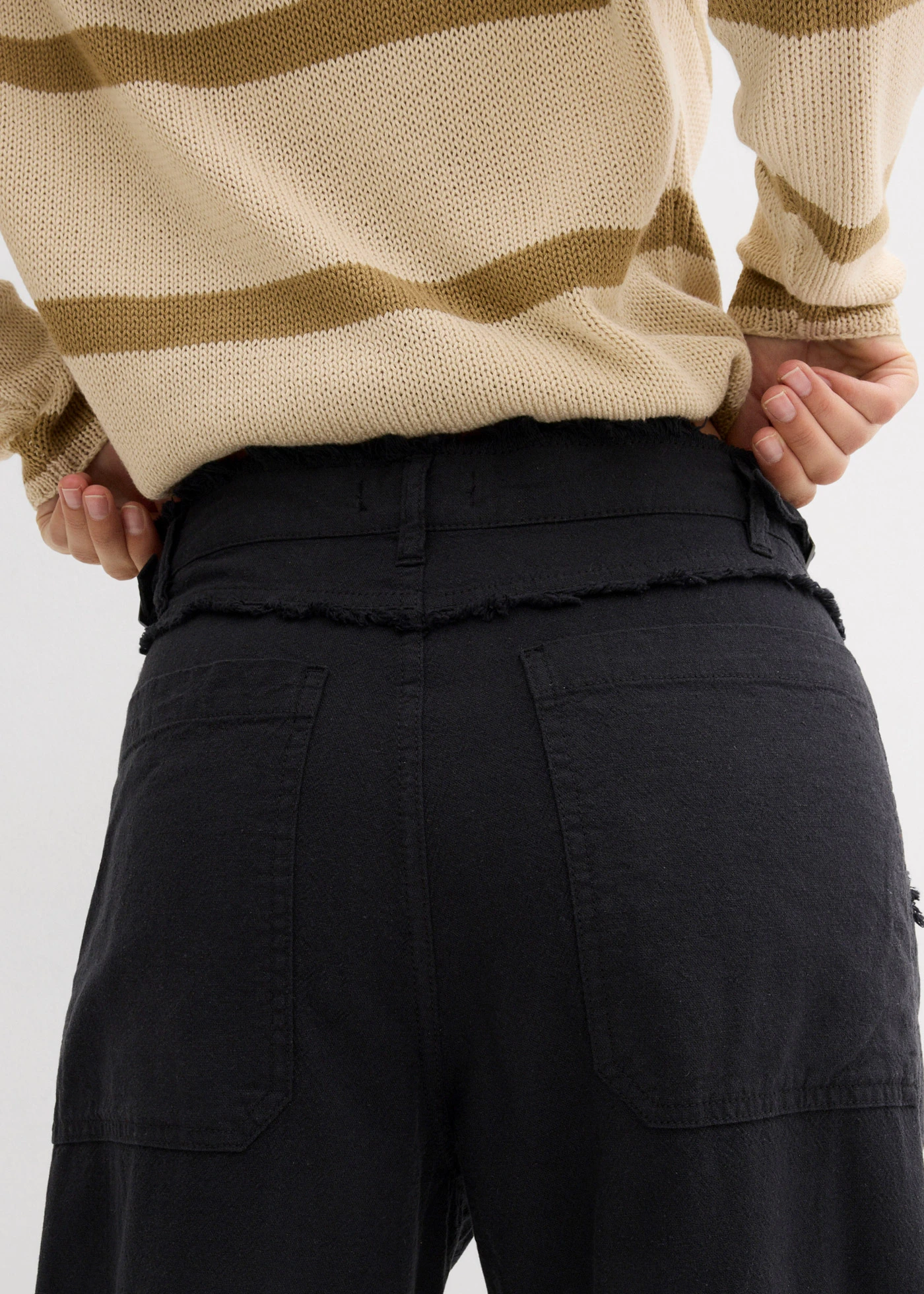 Marlene Dietrich broek in een luchtige linnenmix • zwart • bonprix online shop